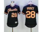 San Francisco Giants #28 Buster Posey Black Pullover Flex Base Jerseys