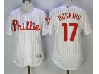 Philadelphia Phillies #17 Rhys Hoskins White Strips Flexbase Jerseys