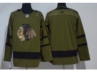 Adidas Chicago Blackhawks Blank Green Salute To Service Hockey Jersey