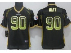 Women Pittsburgh Steelers #90 T.J. Watt Black Drift Fashion Football Jersey