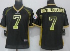 Women Pittsburgh Steelers #7 Ben Roethlisberger Black Drift Fashion Football Jersey