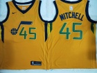 Nike Utah Jazz #45 Donovan Mitchell Yellow Swingman Basketball Jersey