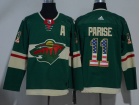 Adidas Minnesota Wild #11 Zach Parise Green USA Flag Hockey Jersey