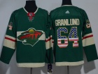 Adidas Minnesota Wild #64 Mikael Granlund Green USA Flag Hockey Jersey