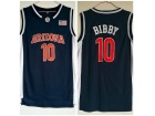 Arizona Wildcats #10 Mike Bibby Blue College Basketball Jersey