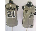 Nike San Antonio Spurs #21 Tim Duncan Grey Jersey