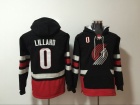 Portland Trail Blazers #0 Damian Lillard Black Basketball Hoodie