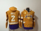 Los Angeles Lakers #2 Lonzo Ball Yellow Basketball Hoodie