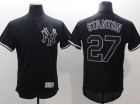 New York Yankees #27 Giancarlo Stanton Black Lights Out Flexbase Jersey