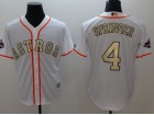 Houston Astros #4 George Springer World Series Champions White Gold Program Cool Base Jersey