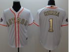 Houston Astros #1 Carlos Correa White World Series Champions White Gold Program Cool Base Jersey