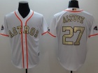 Houston Astros #27 Jose Altuve White World Series Champions White Gold Program Cool Base Jersey