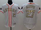 Houston Astros #27 Jose Altuve White World Series Champions Gold Program Flebase Jersey