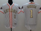 Houston Astros #1 Carlos Correa White World Series Champions Gold Program Flebase Jersey