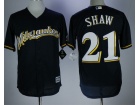 Milwaukee Brewers #21 Travis Shaw Blue Cool Base Jersey