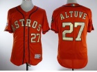 Houston Astros #27 Jose Altuve Orange With Gold Number Flexbase Jersey