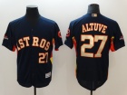 Houston Astros #27 Jose Altuve Blue With Gold Number Flexbase Jersey