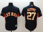 Houston Astros #27 Jose Altuve Blue With Gold Number Program Cool Base Jersey