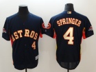 Houston Astros #4 George Springer Blue With Gold Number Program Cool Base Jersey