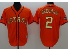 Houston Astros #2 Alex Bregman Orange With Gold Number Cool Base Jerseys