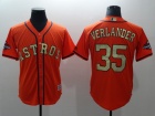 Houston Astros #35 Justin Verlander Orange World Series Champions Gold Program Cool Base Jersey