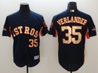 Houston Astros #35 Justin Verlander Blue World Series Champions Gold Program Flexbase Jersey