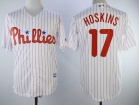 Philadelphia Phillies #17 Rhys Hoskins White Strips Cool Base Jerseys