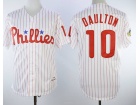 Philadelphia Phillies #10 Darren Daulton White Strips Cool Base Jerseys