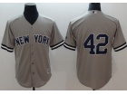 New York Yankees #42 Mariano Rivera Grey Cool Base Jersey