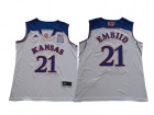 Kansas Jayhawks #21 Joel Embiid White College Basketball Jersey