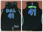 Nike Dallas Mavericks #41 Dirk Nowitzki Navy Blue City Swingman Jersey