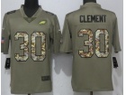 Philadelphia Eagles #30 Corey Clement Olive Camo Salute To Service Limited Jersey