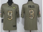 Philadelphia Eagles #9 Nick Foles Olive Camo Salute To Service Limited Jersey