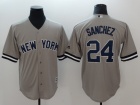 New York Yankees #24 Gary Sanchez Grey Cool Base Jersey