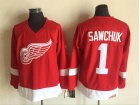 Detroit Red Wings #1 Terry Sawchuk Red CCM Hockey Jerseys