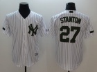 New York Yankees #27 Giancarlo Stanton White Green Cool Base Jersey