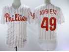 Philadelphia Phillies #49 Jake Arrieta White Strips Flexbase Jerseys