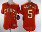 Houston Astros #5 Jeff Bagwell Orange With Gold Number Cool Base Jersey