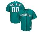 Men's Seattle Mariners Majestic Green Cool Base Custom Stitched Name Number Jersey