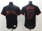 Los Angeles Angels #17 Shohei Ohtani Black Lights Out Jersey