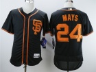 San Francisco Giants #24 Willie Mays Black with Name Flex Base Jerseys