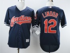 Cleveland Indians #12 Francisco Lindor Blue with Team Logo Cool Base Jersey