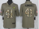 New Orleans Saints #41 Alvin Kamara Olive Camo Salute to Service Nike Limited Jerseys