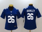 Women New York Giants #26 Saquon Barkley Blue Vapor Untouchable Limited Jersey