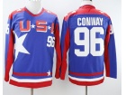 All Star #96 Charlie Conway Purple Movie Hockey Jersey