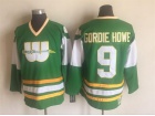 Hartford Whalers #9 Gordie Howe Green Throwback Hockey Jersey