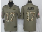 Buffalo Bills #17 Josh Allen Olive/Camo Salute to Service Limited Jersey