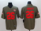 New York Giants #26 Saquon Barkley Olive Salute To Service Limited Jersey