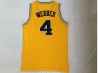 Michigan Wolverines #4 Chirs Webber Gole Basketball Jersey