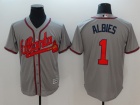 Atlanta Braves #1 Ozzie Albies Grey Cool Base Jersey